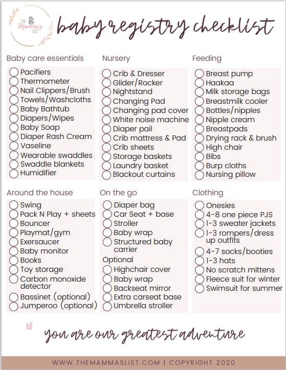 Newborn Baby Gear Essentials + Free Printable Checklist — Momma Society